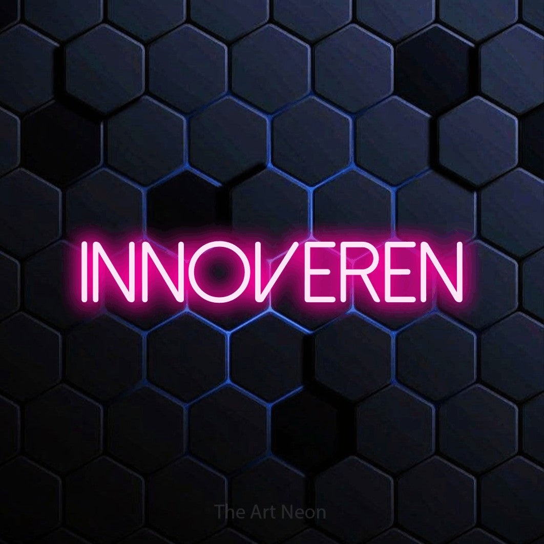LED neon sign reading “Innoveren”, arranged in a single line.