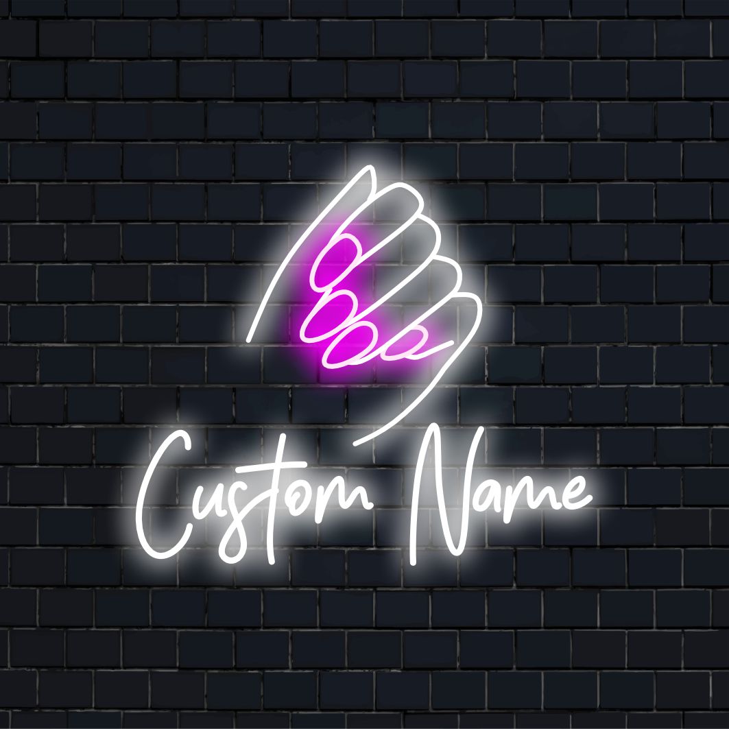 Handgemaakt LED-neonreclamebord met een naam naar keuze, perfect voor gepersonaliseerde neondecoratie. Ideaal voor unieke wanddecoratie.