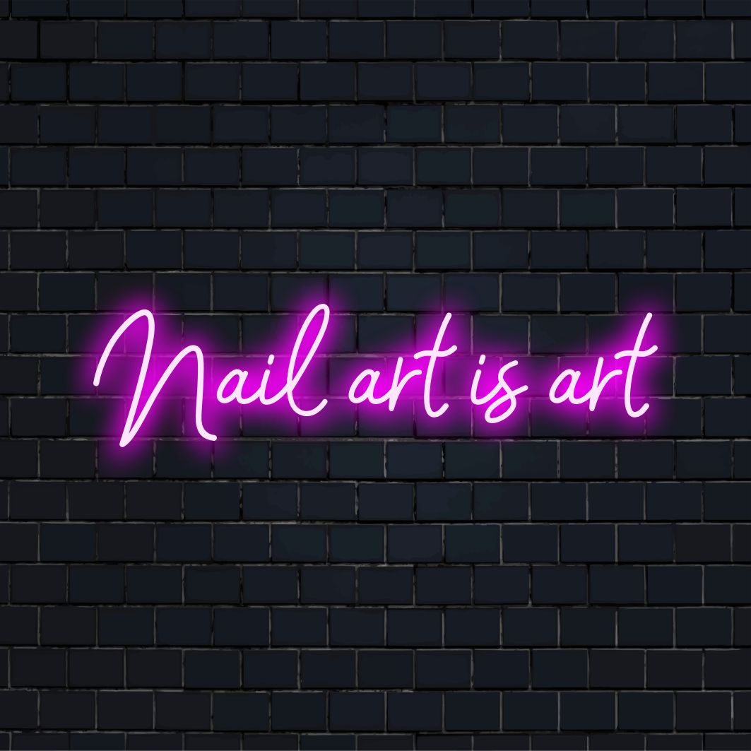 LED-neonreclame met de tekst 'Nail Art Is Art', perfect voor salons. De opvallende roze gloed geeft flair aan elke schoonheidssalon.