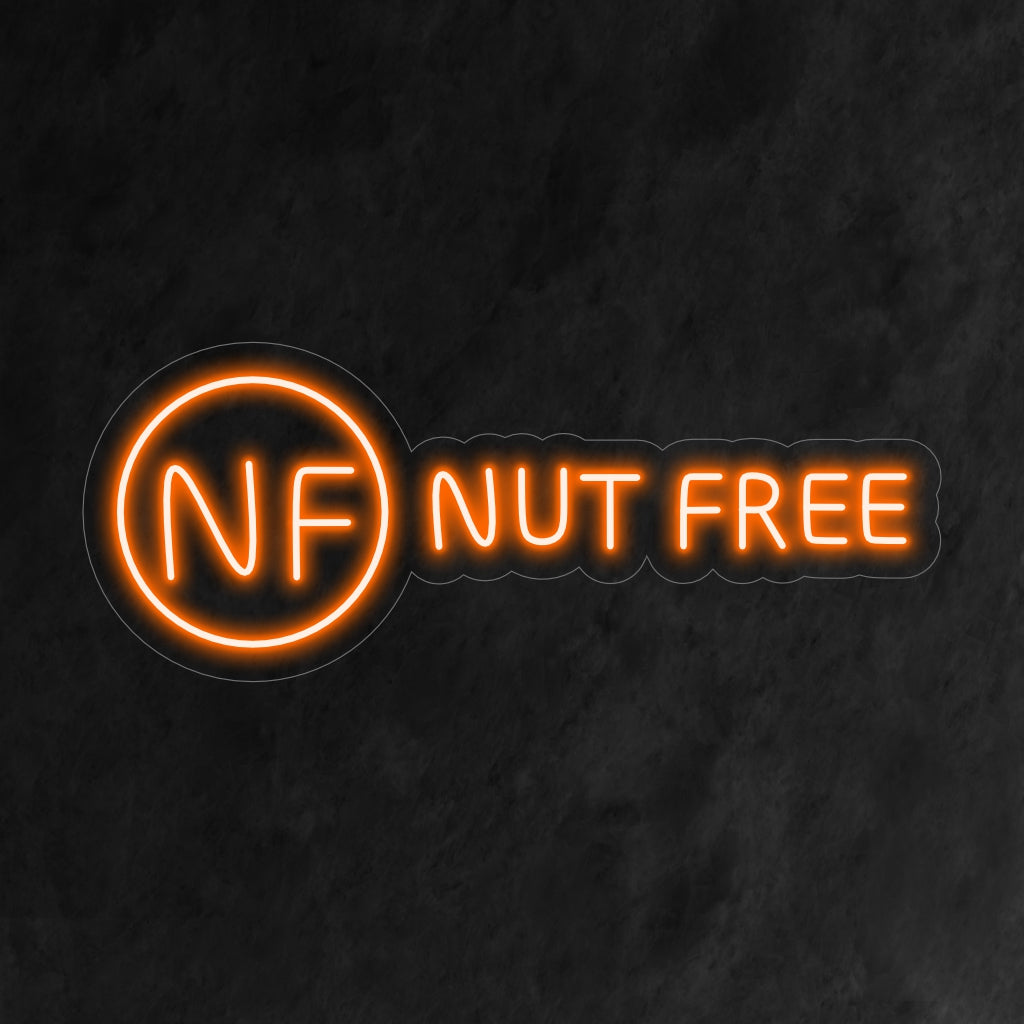 "Notenvrij Neonbord" is een duidelijke en essentiële toevoeging voor ruimtes die allergiebewustzijn bevorderen. Verlicht met een toewijding aan veiligheid en inclusiviteit!