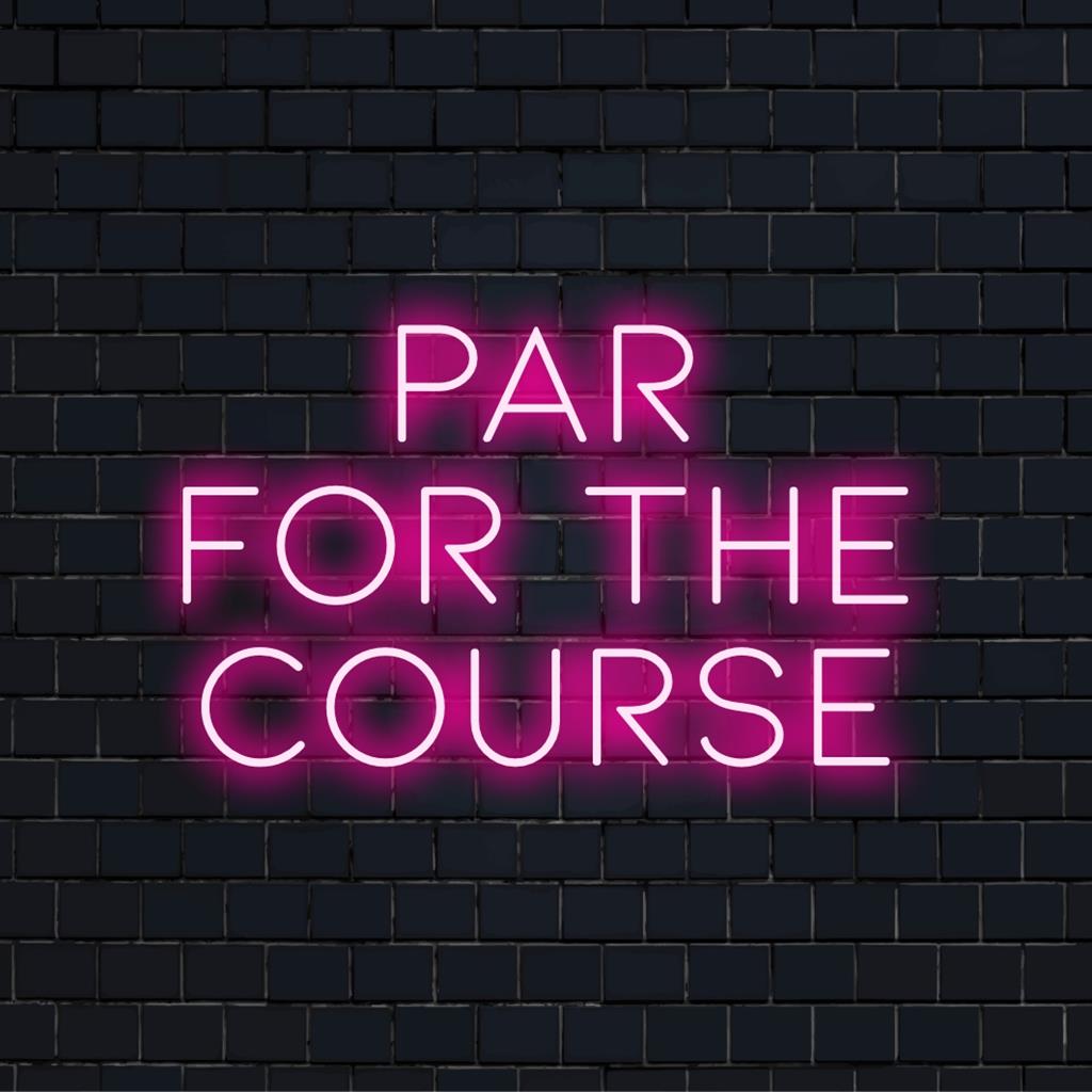 LED-neonverlichting voor Par For The Course, een perfecte combinatie van gepersonaliseerde neoncharme en levendige wanddecoratie.
