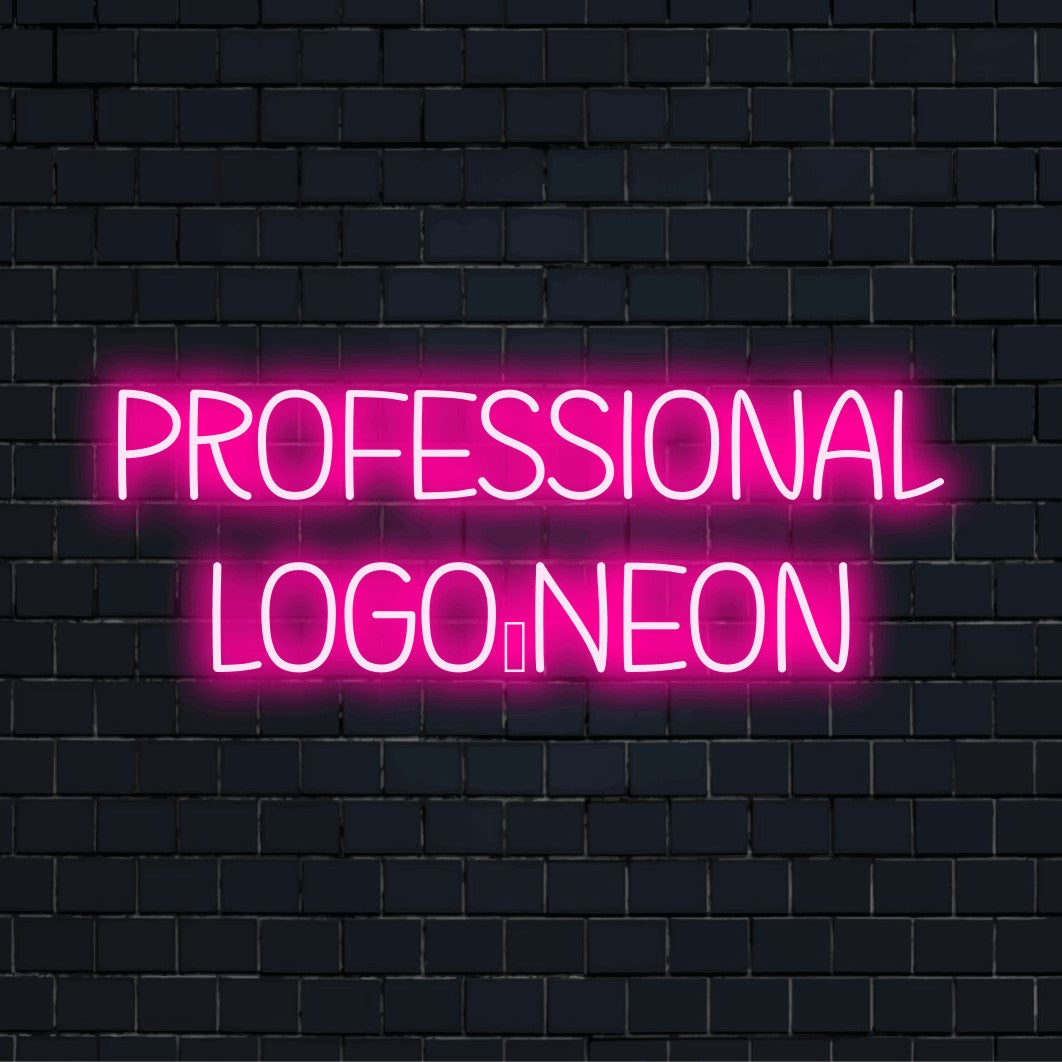 Custom LED neon logo sign with text "Professional Logo Neon"