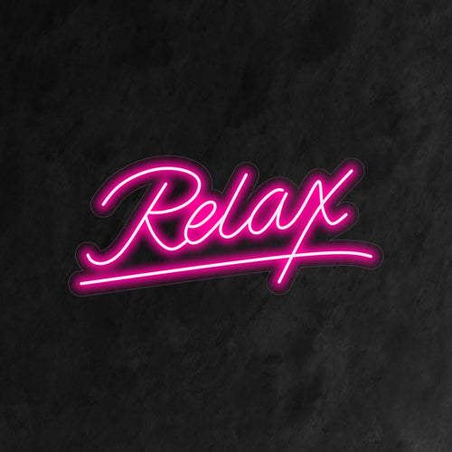 "Relax Neon Sign" is een kalmerende en uitnodigende toevoeging aan uw wellnessinterieur. Een neonlicht dat een rustige en ontspannen sfeer creëert.