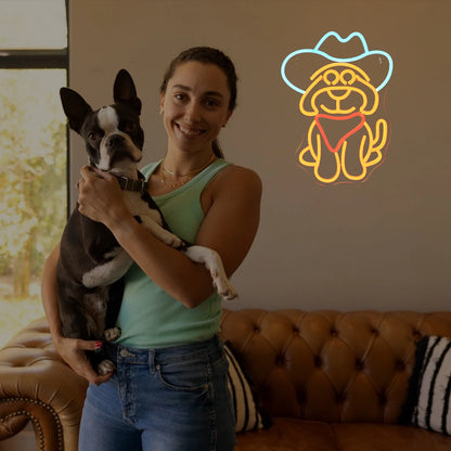 Cowboy Dog 5V USB LED Neon Sign - Budget Friendly