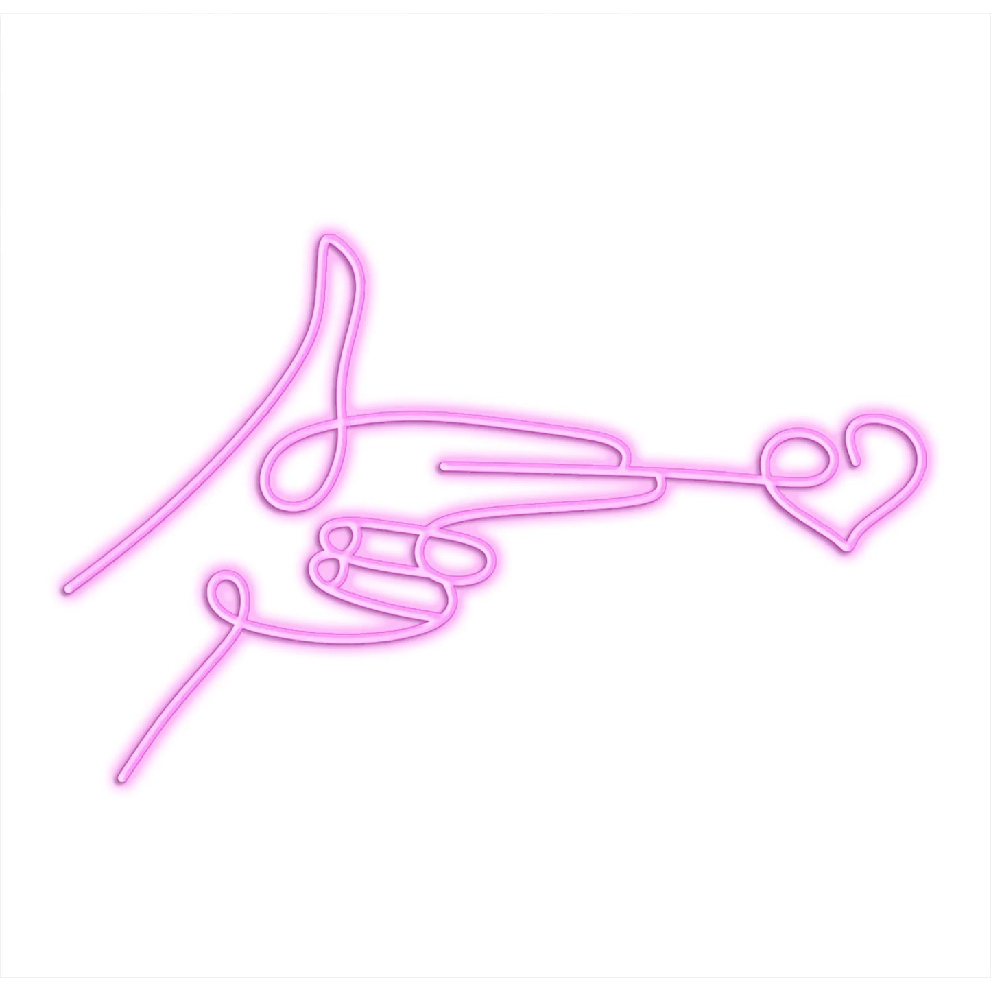 Finger Heart 5V USB LED Neon Sign - Budget Friendly
