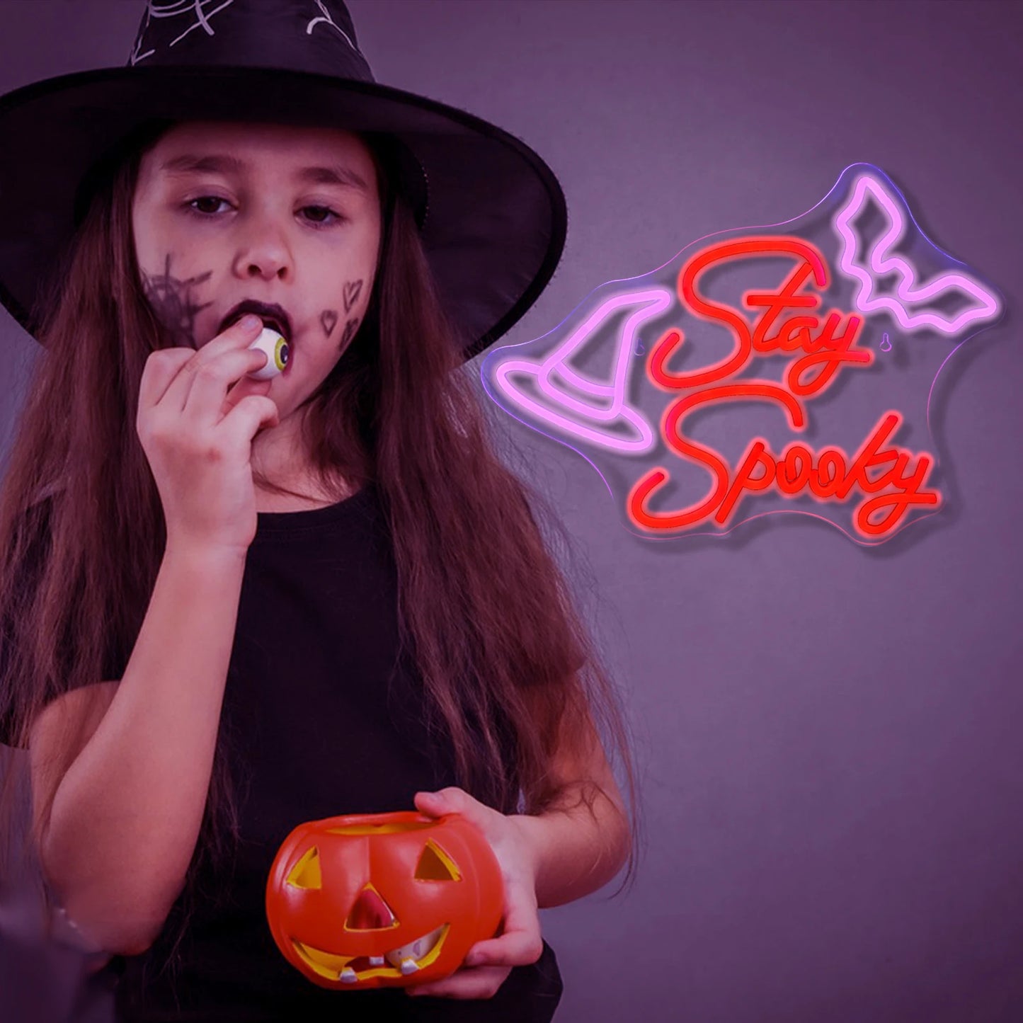 Stay Spooky 5V USB LED Neon Sign - Budget Friendly