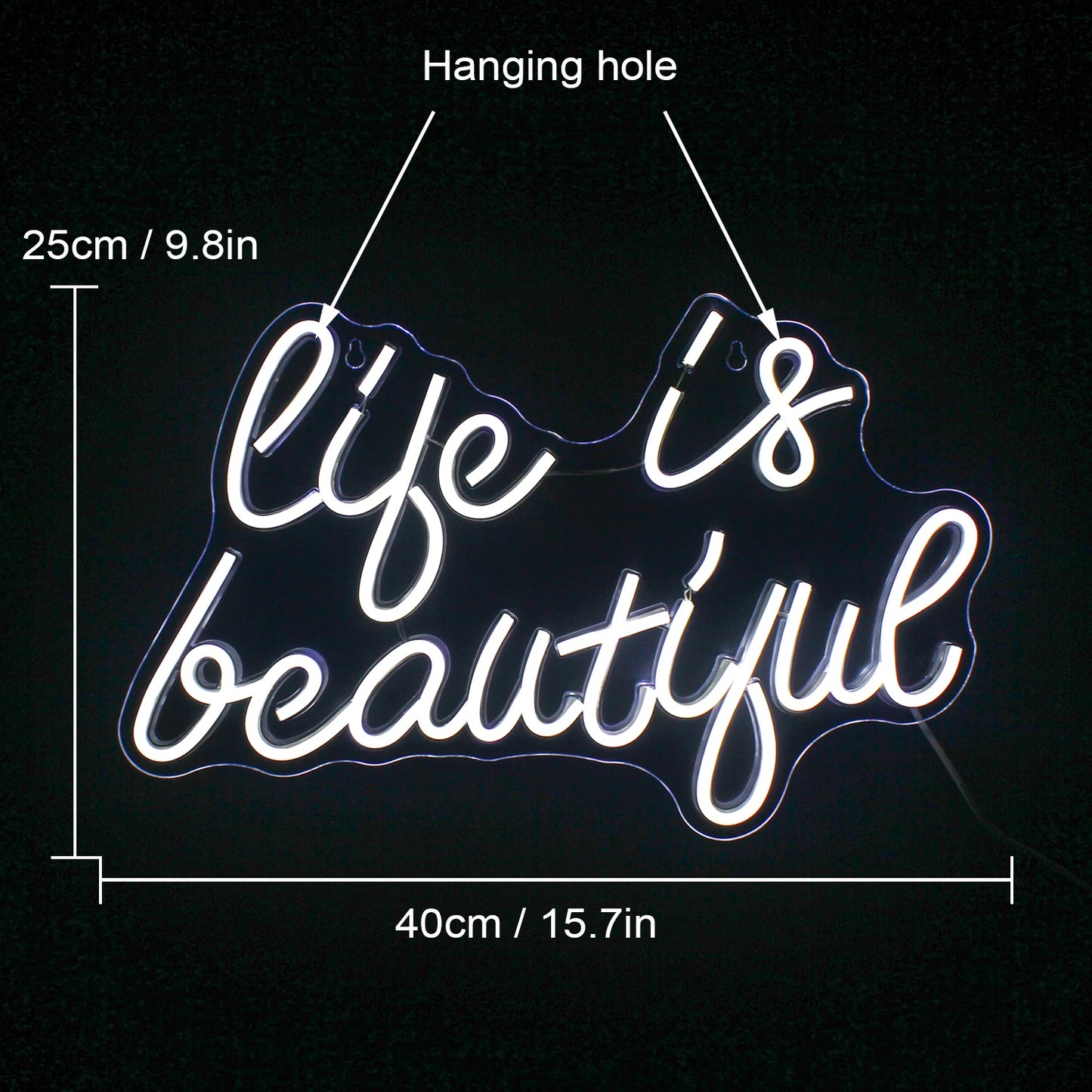 Life is Beautiful 5V USB LED Neon Sign - Budget Friendly