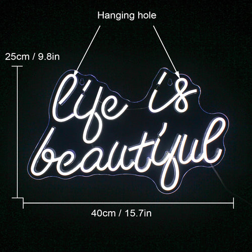 Life is Beautiful – LED-neonbord (5 V USB)