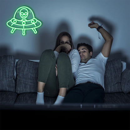 Green Alien 5V USB LED Neon Sign - Budget Friendly