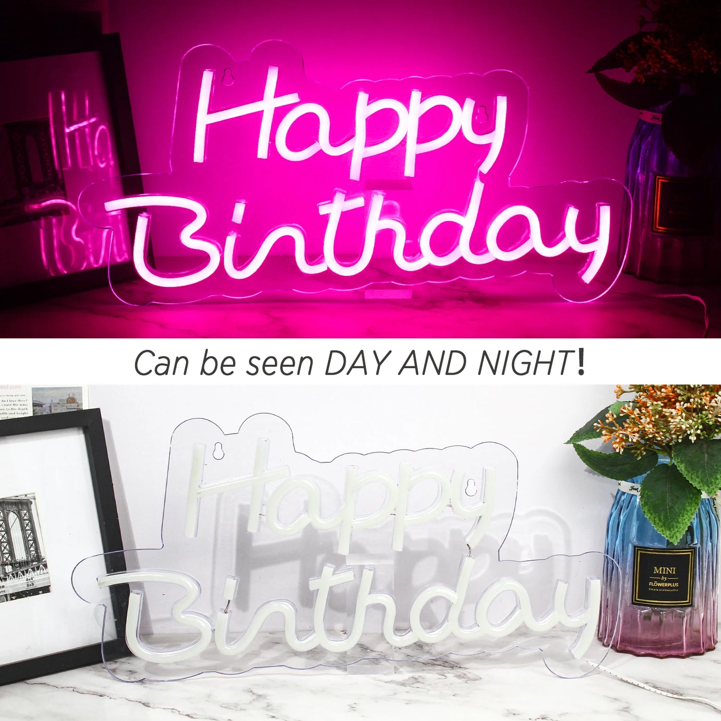 Happy Birthday 5V USB LED Neon Sign - Budget Friendly