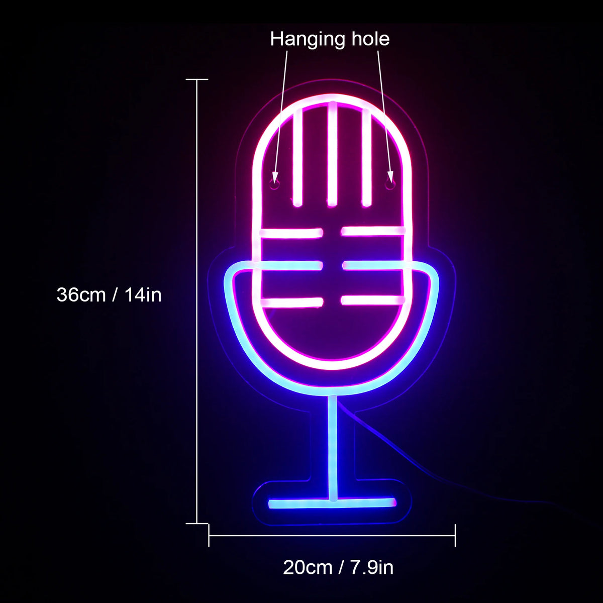 Microphone 5V USB LED Neon Sign - Budget Friendly