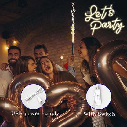 Let's Party 5V USB LED Neon Sign - Budget Friendly
