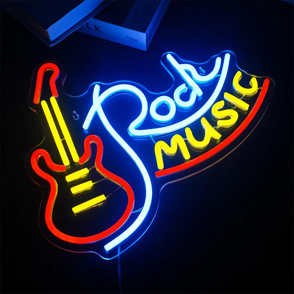 Rockmuziek 5V USB LED Neon Sign - Budgetvriendelijk