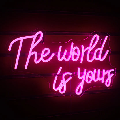 The World Is Yours 5V USB LED Neon Sign - Budget Friendly