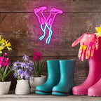 Roze cowboylaars – LED-neonbord (5 V USB)