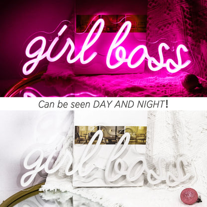 Girl Boss 5V USB LED Neon Sign - Budget Friendly