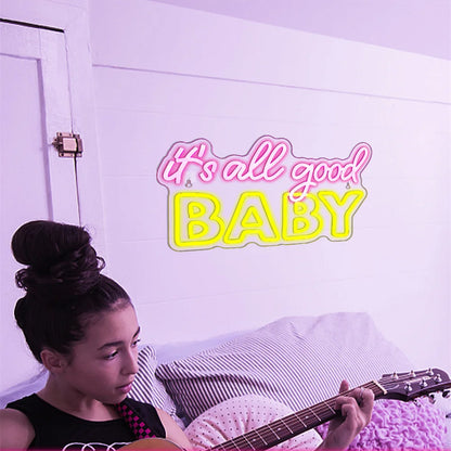 It's All Good Baby 5V USB LED Neon Sign - Budget Friendly