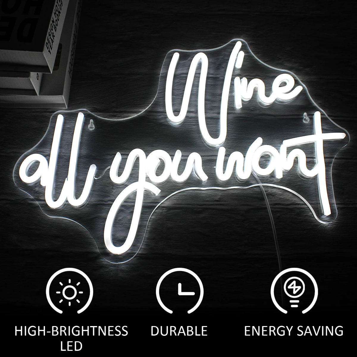 Wine all you want 5V USB LED Neon Sign - Budget Friendly