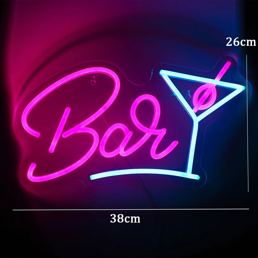 Bar Wine Glass 5V USB LED Neon Sign - Budget Friendly