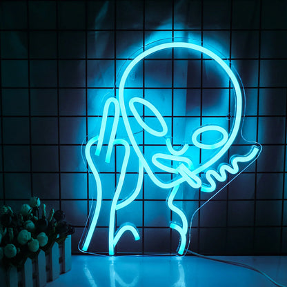 Smoking Alien 5V USB LED Neon Sign - Budget Friendly