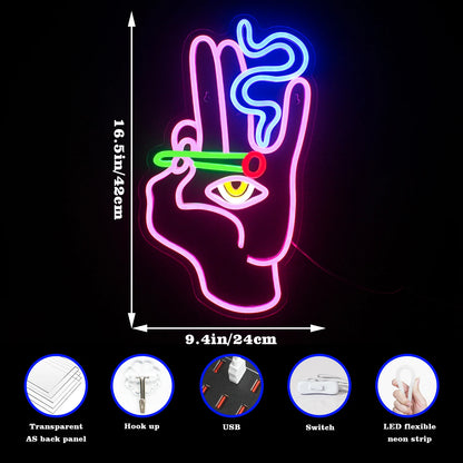 Smoking Hand Eye 5V USB LED Neon Sign - Budget Friendly