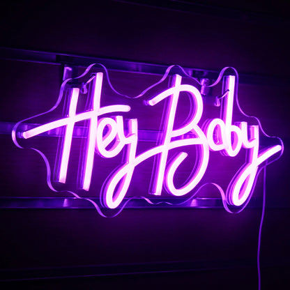 Hey Baby 5V USB LED Neon Sign - Budget Friendly