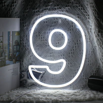 Birthday 0-9 Digital Number 5V USB LED Neon Sign - Budget Friendly