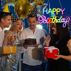 Led Happy Birthday Colour 5V USB LED Neon Sign - Budget Friendly