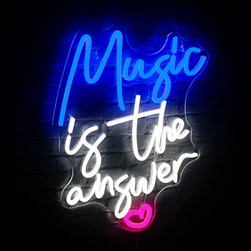 Music is the answer 5V USB LED Neon Sign - Budget Friendly