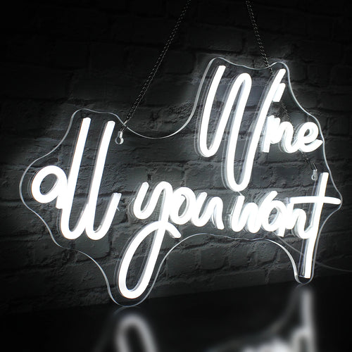 Wine all you want – LED-neonreclame (5 V USB)