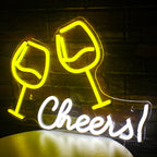 Cheers! – Klinkende wijnglazen – LED-neonbord (5 V USB)