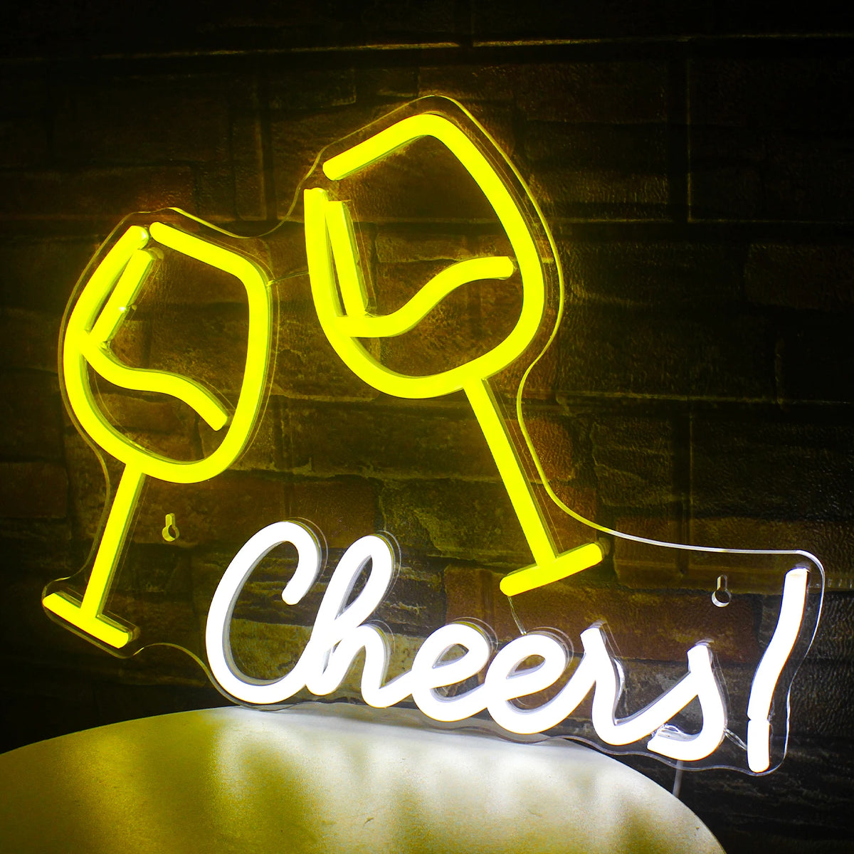 Cheers! – Klinkende wijnglazen – LED-neonbord (5 V USB)