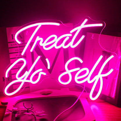 Treat You Self 5V USB LED Neon Sign - Budget Friendly