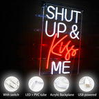 Shut Up & Kiss Me – LED-neonbord (5 V USB)