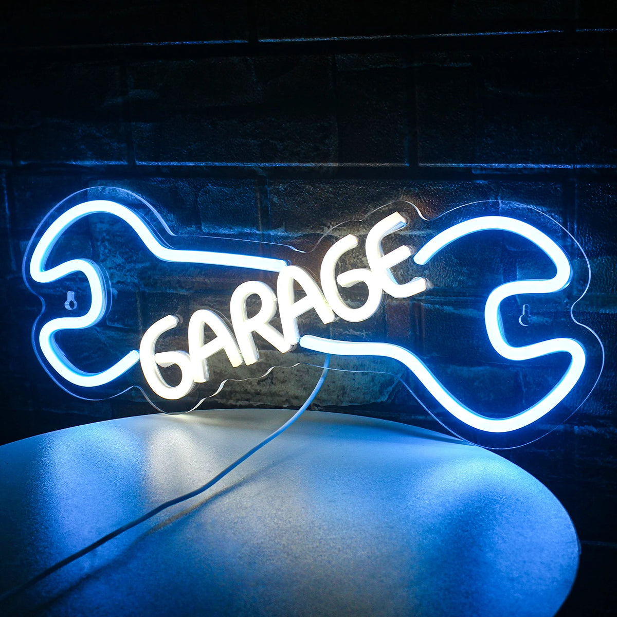 GARAGE – Moersleutel – LED-neonbord (5 V USB)