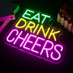 Eat Drink Cheers – LED-neonreclame (5 V USB)