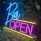 BAR OPEN – Horizontale lijnen – LED-neonreclame (5 V USB)