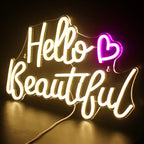 Hello Beautiful 5V USB LED Neon Sign - Budget Friendly