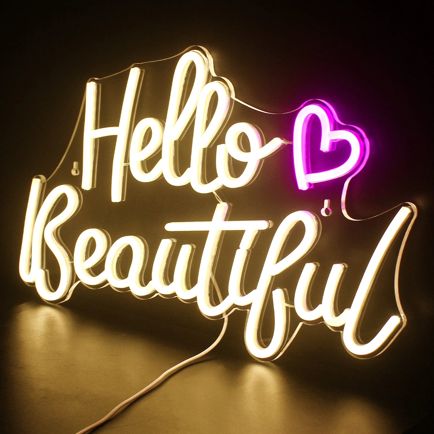 Hello Beautiful 5V USB LED Neon Sign - Budget Friendly