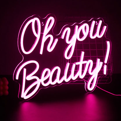 Oh You Beauty 5V USB LED Neon Sign - Budget Friendly