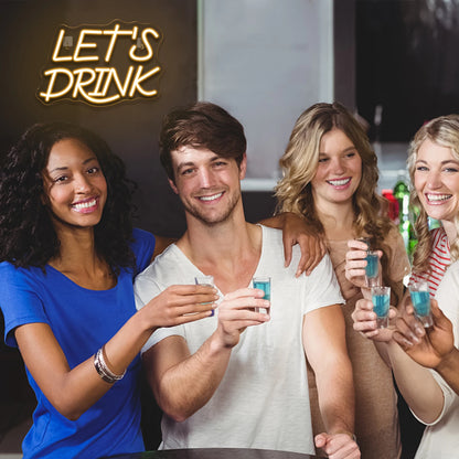 Let's Drink 5V USB LED Neon Sign - Budget Friendly