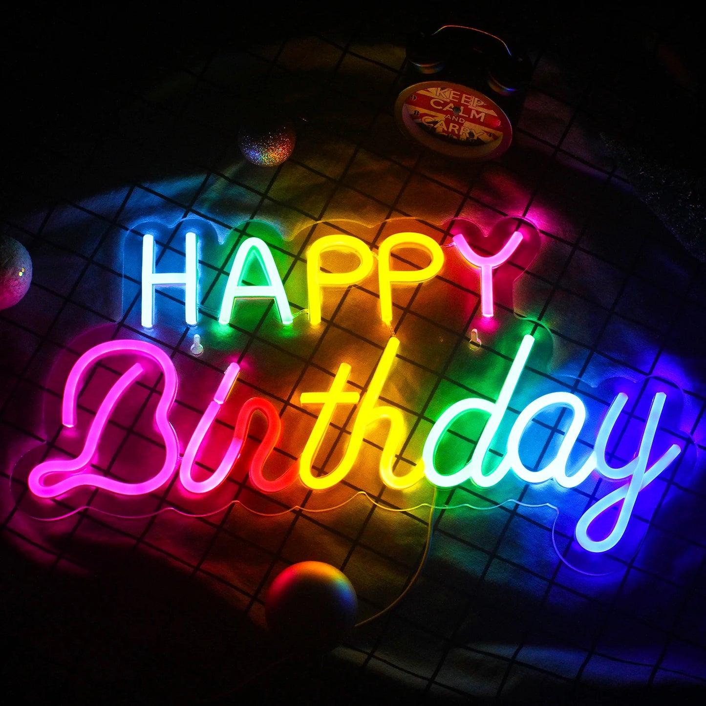 Happy Birthday 5V USB LED Neon Sign - Budget Friendly