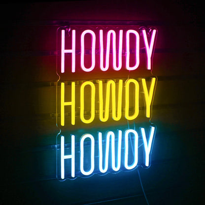 Howdy 5V USB LED Neon Sign - Budget Friendly