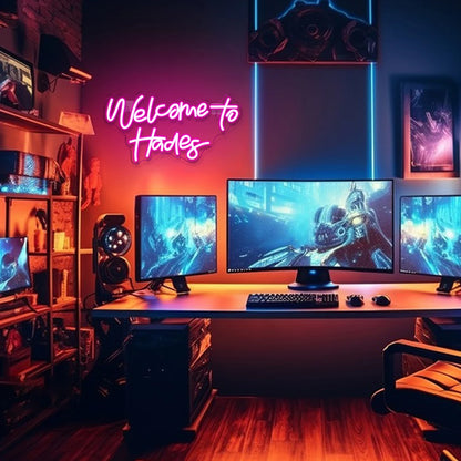 Welcome to Hades 5V USB LED Neon Sign - Budget Friendly