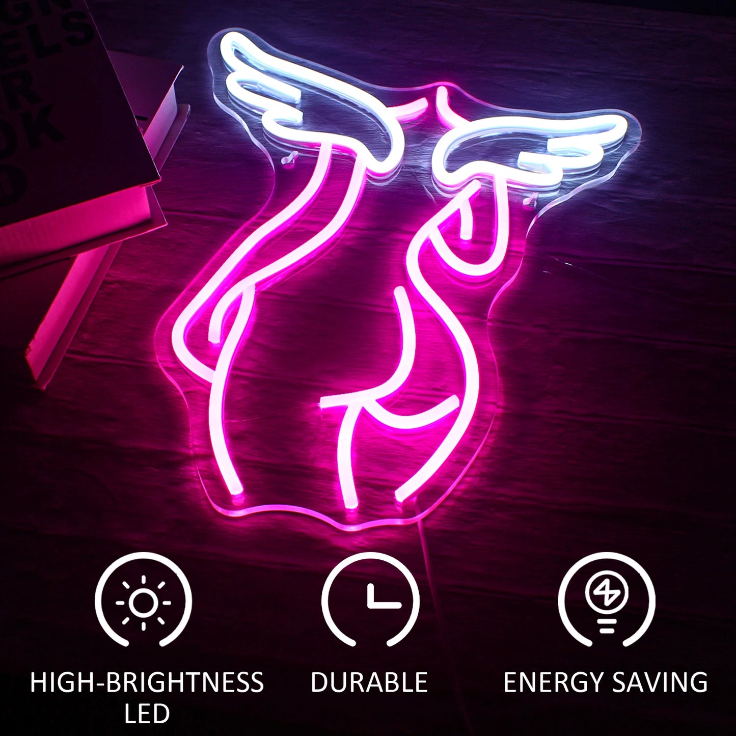 Angel 5V USB LED Neon Sign - Budget Friendly
