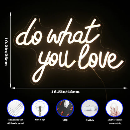 Do What You Love 5V USB LED Neon Sign - Budget Friendly
