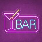 BAR – Cocktailglas met rechthoekige rand – LED-neonreclame (5 V USB)