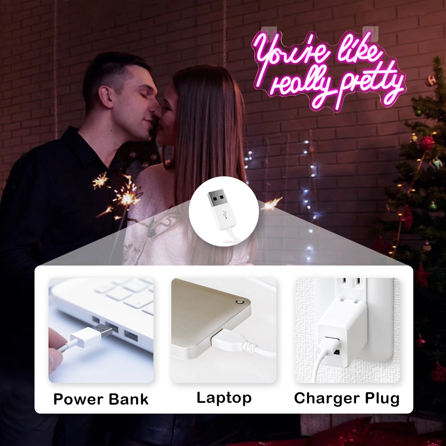 You're Like Really Pretty 5V USB LED Neon Sign - Budget Friendly