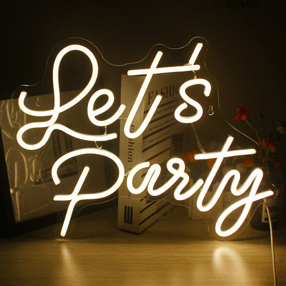 Let's Party 5V USB LED Neon Sign - Budget Friendly