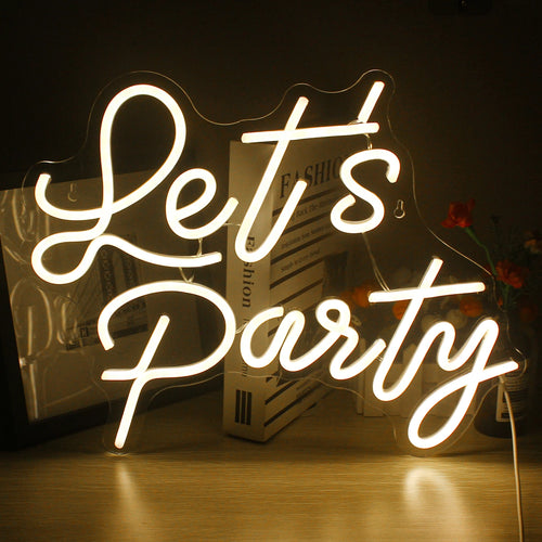 Let's Party – LED-neonbord (5 V USB)